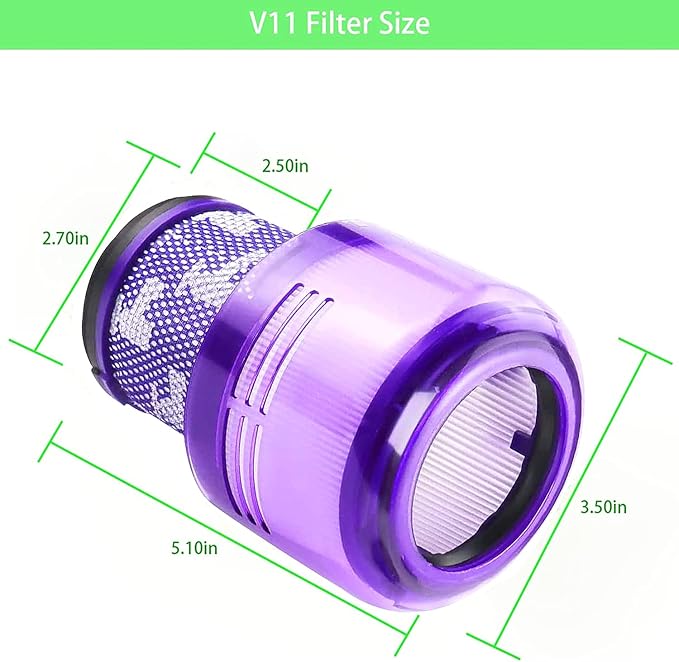 V11 Animal Filter Replacement Compatible with Dyson V11 Torque Drive V11 Animal V11 Complete V11 Extra V15 Detect Vacuums, Part 970013-02. - AquaVibe