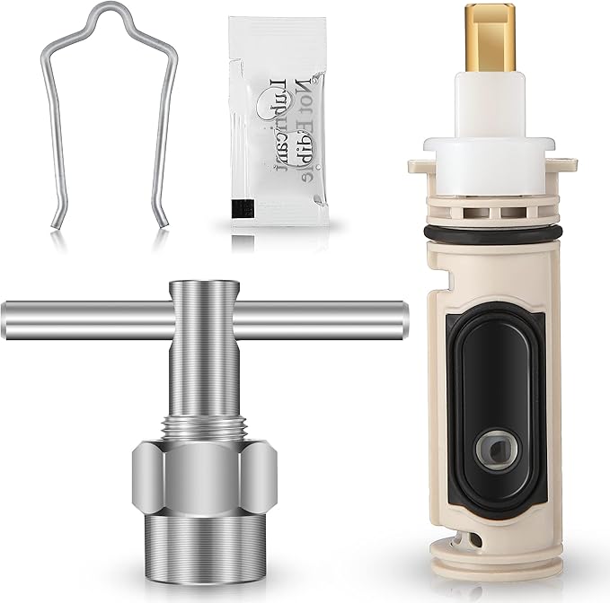 Enhon 1222 Replacement Cartridge Compatible with Moen with Puller, Tub Shower Cartridge Replacement Kit for One Handle Posi-temp Faucet (1 Set)