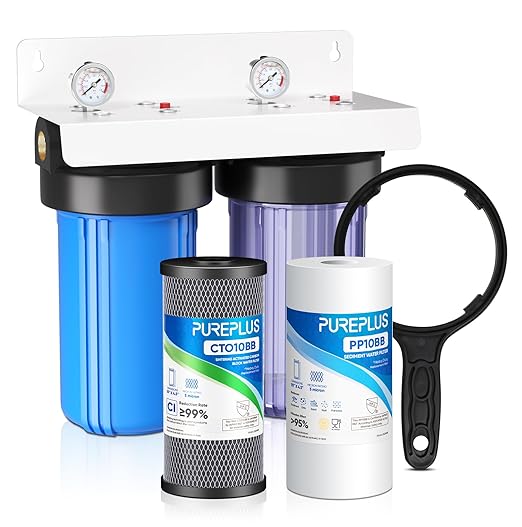 PUREPLUS 2-Stage Whole House Water Filtration System, 10