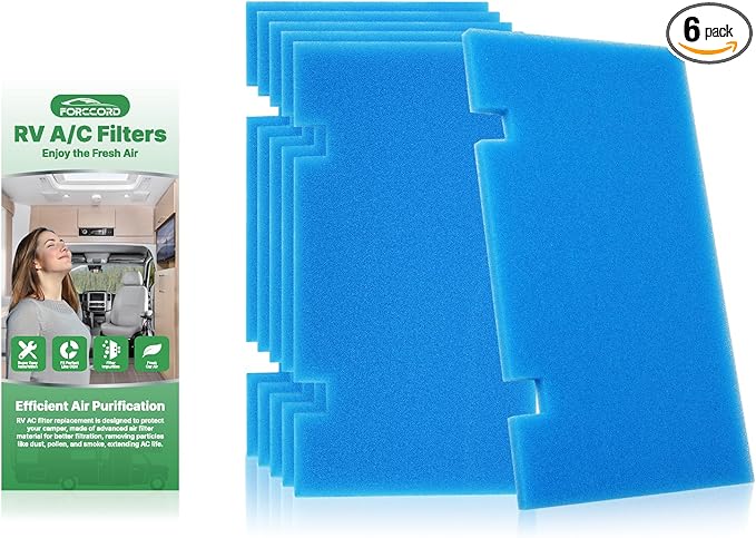 6-PCS RV Air Conditioner Filter RV AC Replacement RV Air Filters 3313107.103,3105012.003 Filters For Dometic Air Grille 14" x 7.5" MERV 6 Air Filters Reusable and Washable - AquaVibe