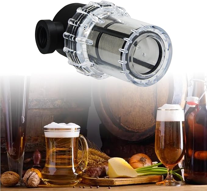 Water Pump Strainer, 1/2" Female NPT in-Line Strainer Beer Filter with 80 mesh Stainless Steel Filter Screen, Garden Hose Sediment Filter for RV Water Tank Pressure Washer Outdoor Hose