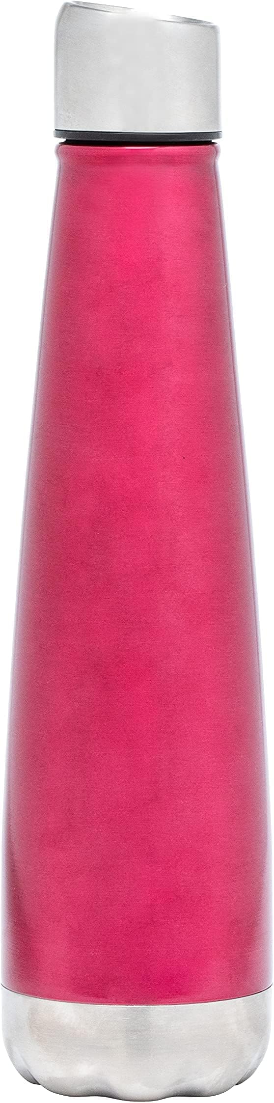 Insulated Water Bottle - On-The-Go Refillable Stainless Steel Water Bottles For Adults, Reusable Thermos Travel Tumbler With Leak-proof Lid For Hot & Cold Beverages (17 Oz. Wine)