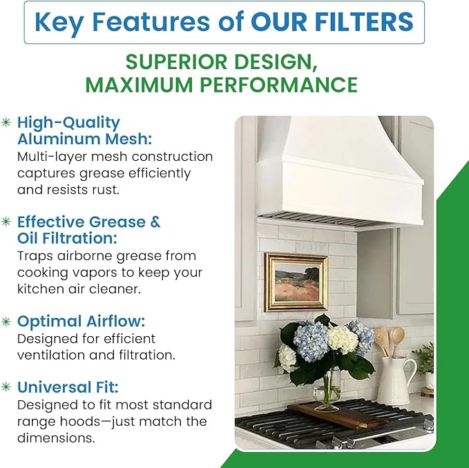 Filter Everything Replacement Broan BPS2FA36 Compatible Replacement Hood Filter - 11-3/4 x 17-1/4 x 3/8 (2-Pack) - AquaVibe
