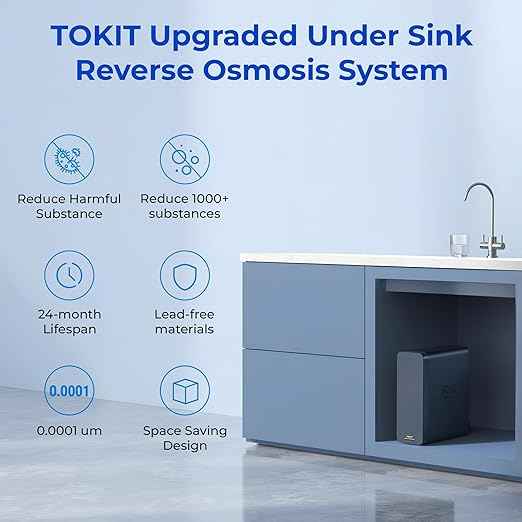 TOKIT UV Reverse Osmosis Water Filter, U2 Pro Under Sink Water Filter System, Tankless Mineral RO Filtration, 600 GPD High Flow, NSF/ANSI 58, 2:1 Pure to Drain, Reduce TDS