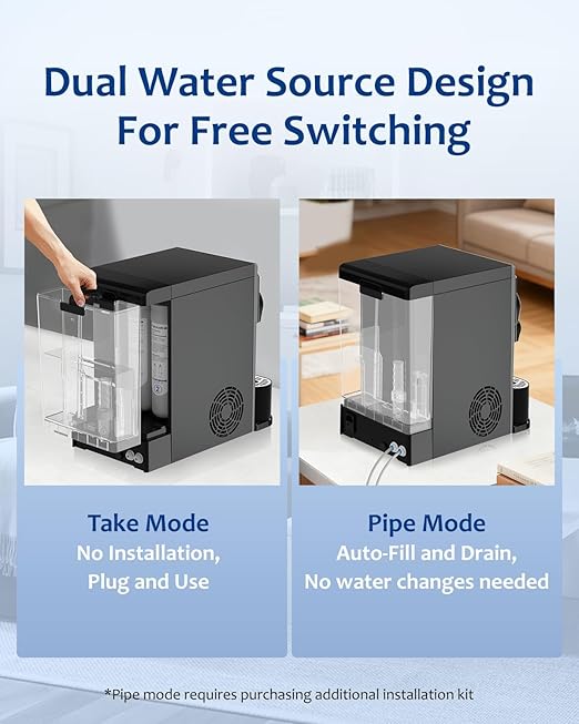 Reverse Osmosis Water Filter Countertop, Hot and Cold Water with 41°F Cooling, Dual Water Source, 6-Stage RO Filtration System with UV, No Installation Home Water Purifier