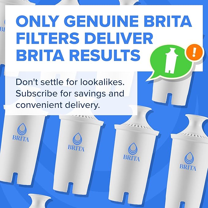 Brita Standard Water Filter for Pitchers and Dispensers, BPA-Free, Replaces 1,800 Plastic Water Bottles a Year, Lasts Two Months or 40 Gallons, Includes 2 Filters