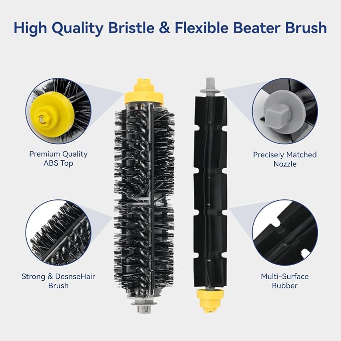 Replacement Accessories Kit for iRobot Roomba 600 Series 694 675 692 676 695 677 671 655 645 690 680 660 650 620 614 & 500 Series 595 585 564 robot- 6 Filter, 6 Side Brush and 3 Bristle Brush - AquaVibe