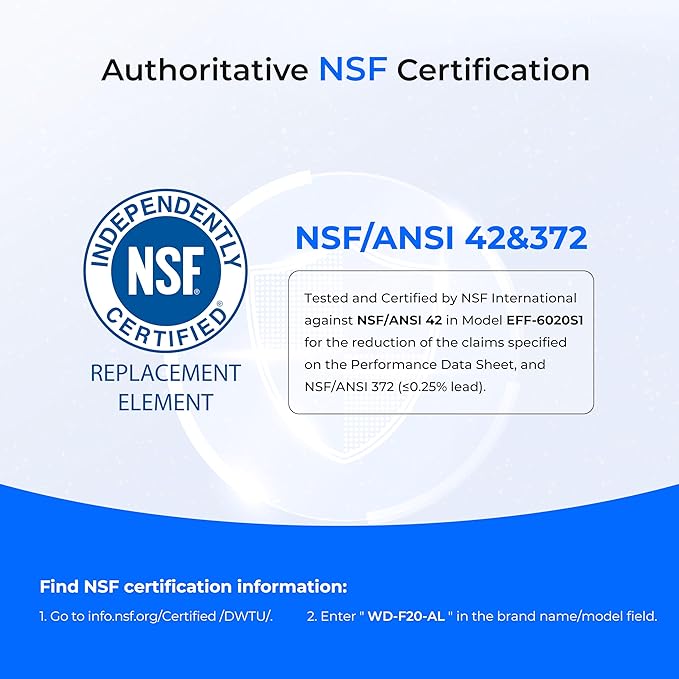 Waterdrop 𝐀𝐥𝐤𝐚𝐥𝐢𝐧𝐞 ADQ73613401 Water Filter, 𝐄𝐧𝐡𝐚𝐧𝐜𝐞𝐬 𝐩𝐇, Replacement for LG® LT800P®, ADQ73613402, ADQ75795104, LSXS26326S, LMXC23746S, LSXS26366S, LSXS26386D, 2 Filters - AquaVibe
