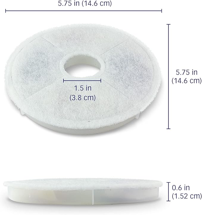 PetStandard Filters for Catit Design Senses Fountains and Catit Flower Fountains, Pack of 6