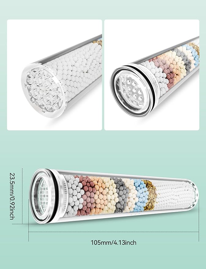 2 Pack Replacement Filters for Handheld Shower Head - Water Softener Filters Beads for Hard Water - Remove Chlorine - Reduces Dry Itchy Skin