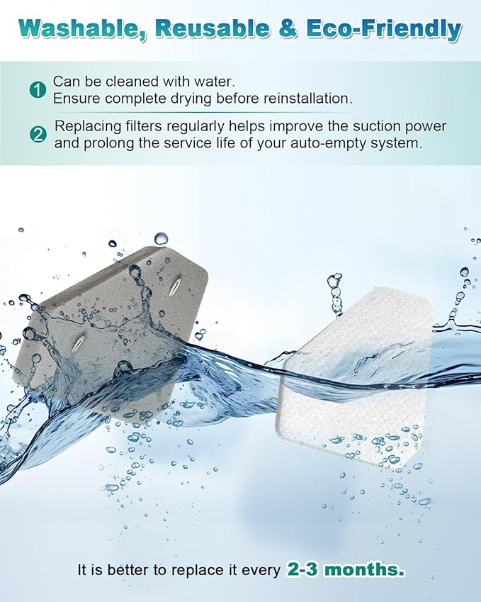 4 Pack BU3523 BU3120 Pre-Motor Foam Felt Filter Kits compatible with Shark BU3120 Clean Lightweight Cordless Cleaner, Shark BU3523 Clean Empty Cordless Stick Vacuum, Auto Empty System, XFBU3000 - AquaVibe