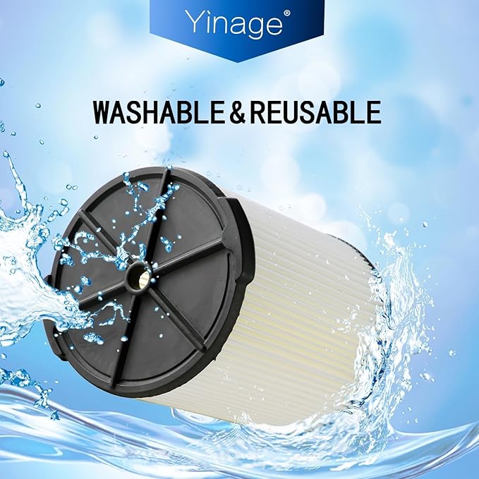 VF4000 Replacement Filter for 72947 Wet Dry Vac 5 to 20-Gallon 6-9 Gal Husky Craftsman 17816 Vacuum Compatible WD5500 WD0671 RV2400A RV2600B Washable & Reusable Replace VF4000 Filter (4 Pcs) - AquaVibe