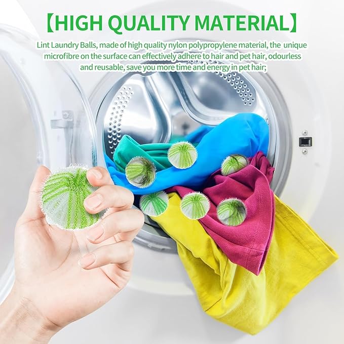 Reusable Washing Machine Lint Balls - Ideal for Removing Hair, Lint, and Dust from Laundry - AquaVibe