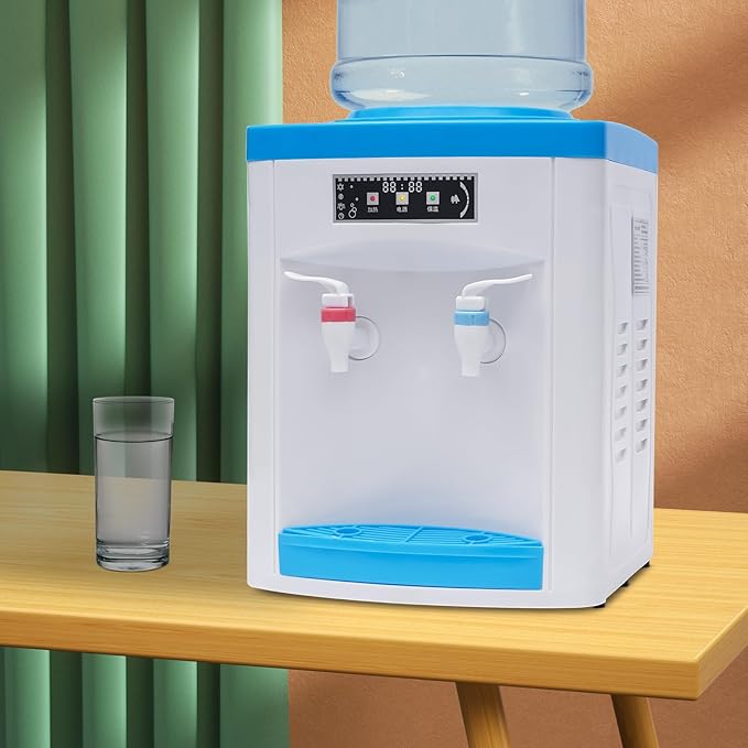 110V 550W Portable Countertop Water Dispenser, Hot and Cold Compact Water Cooler Mini Tabletop Drinking Machine Small Space Hydration Station, Desktop Water Dispenser for Home Office Dorm Kitchen