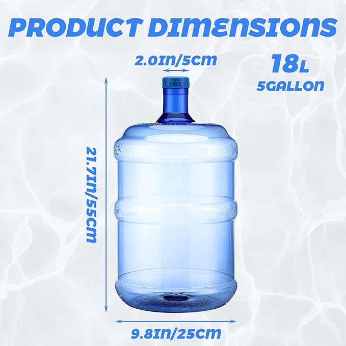 Bokon 2 Pieces gallon water jugs Round Plastic Water Bottle with Handle Screw Cap Reusable Large Capacity Bottle for Camping Outdoor Travel Gym Use