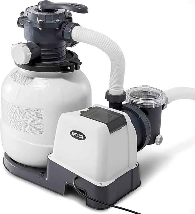 INTEX 2,100 GPH Krystal Clear Sand Filter Pump for Above Ground Pools, Swimming Pool Pump with Automatic Timer - Improved Circulation, Filtration, & Clarity