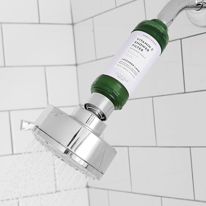 VOESH Vitamin C Shower Filter, Lavender Land, Shower Aromatherapy, Water Purifier, Water Softener, Vegan Probiotics, Spa Shower Head, Water Filter, Shower Self-Care