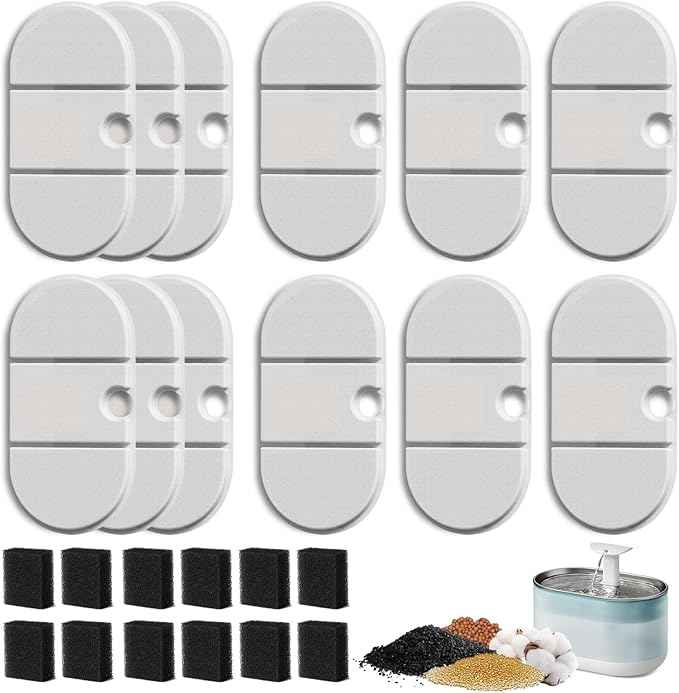 Replacement Filter Compatible with PETLIBRO® BPA-Free Capsule Pet Water Fountain, 71oz/2.1L, Pack of 12