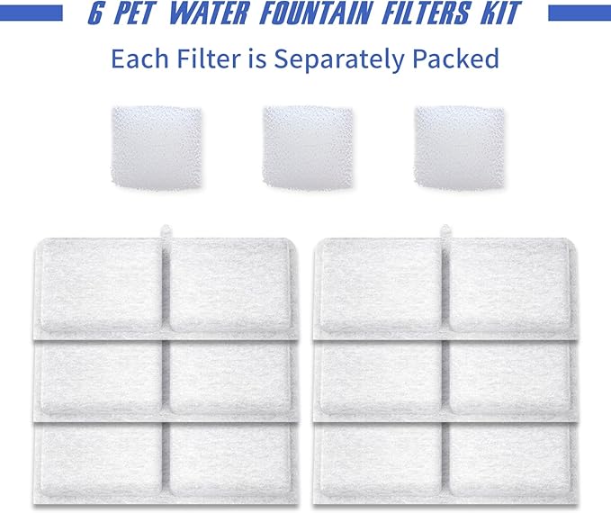 Stainless Steel Cat Water Fountain Filter 6pcs