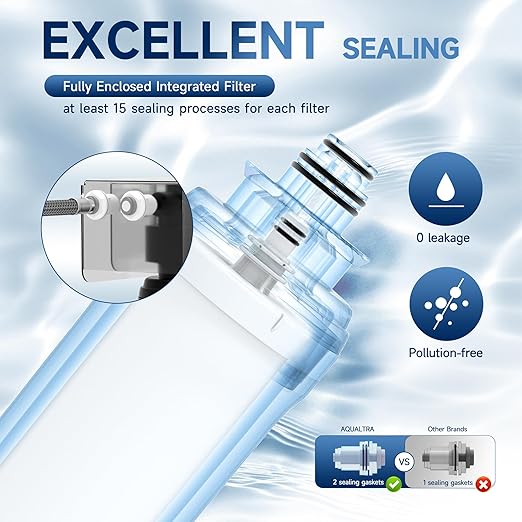 AQUALTRA USF-3B-10 Slightly Alkaline Under Sink Water Filtration System, 8000-32000 Gallons Under-sink Water Filter, 0.5 μm Carbon Fiber Filter Reduces Chlorine, Chloramine, Fluoride, Bad Taste & Odor