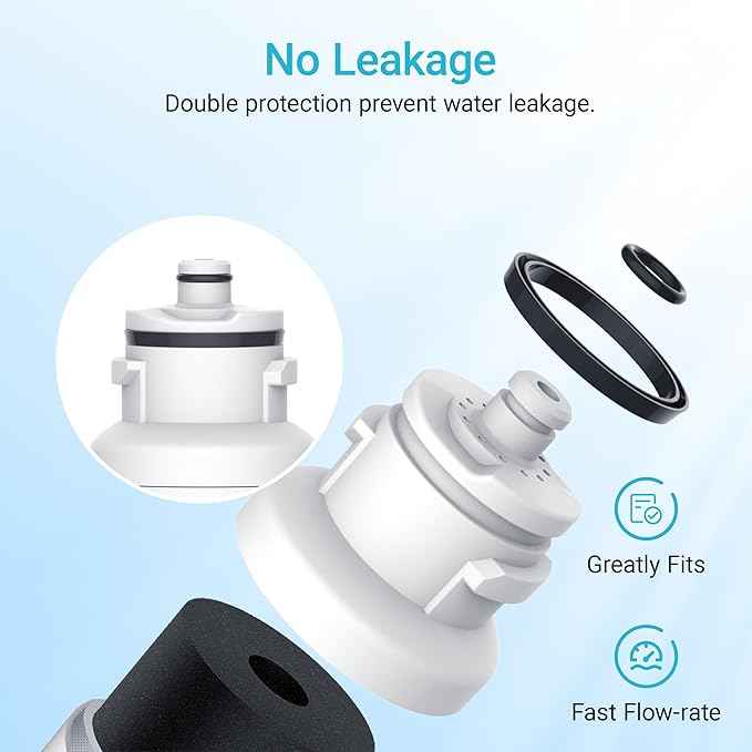 AQUACREST DW2042FR-09 Refrigerator Water Filter, Compatible with Daewoo DW2042FR, Kenmore 46-9130, DW2042FR-09, Aqua Crystal DW2042F-09 (Pack of 3)