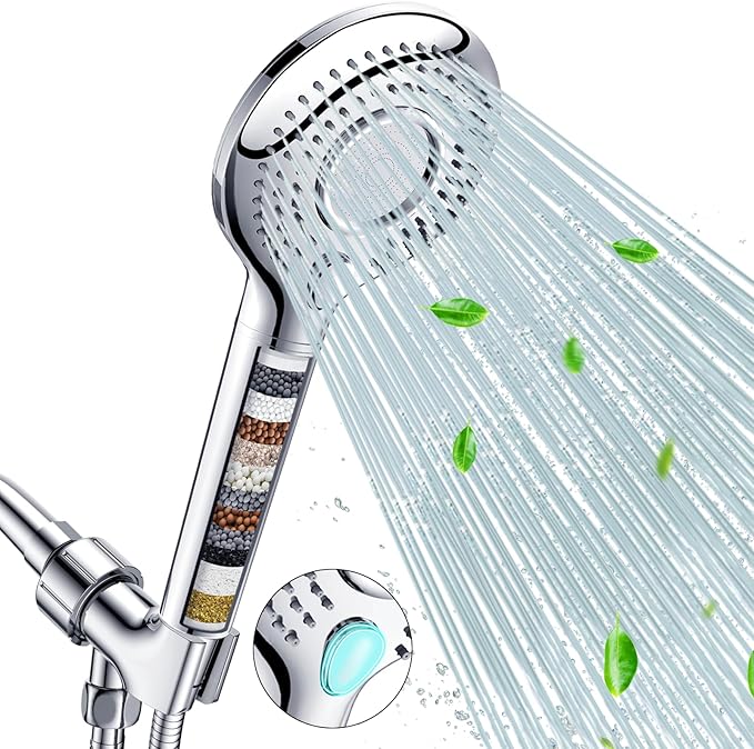 FEELSO Filtered Shower Head with Handheld, High Pressure 3 Spray Mode Showerhead with 60