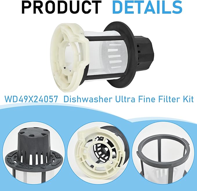 New for GE Dishwasher Ultra Fine Filter Kit WD49X24057 Replace parts WD12X10416 WD12X20107 ge profile washer dryer combo foam filter