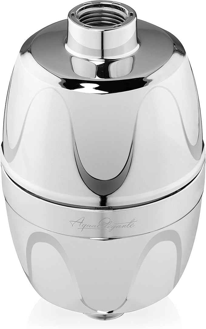 Aqua Elegante 16-Stage Shower Filter - Universal Showerhead Water Filters To Remove Chlorine & Hard Minerals - Bath Purifier And Best Filtered Softener System With Activated Charcoal - Chrome
