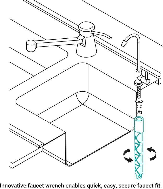 Non-airgap RO Faucet Reverse Osmosis Drinking Water Filtration System Water Dispenser Spout (Stainless Steel). Vase Style with Faucet Wrench RO-FW148. NSF Certified.