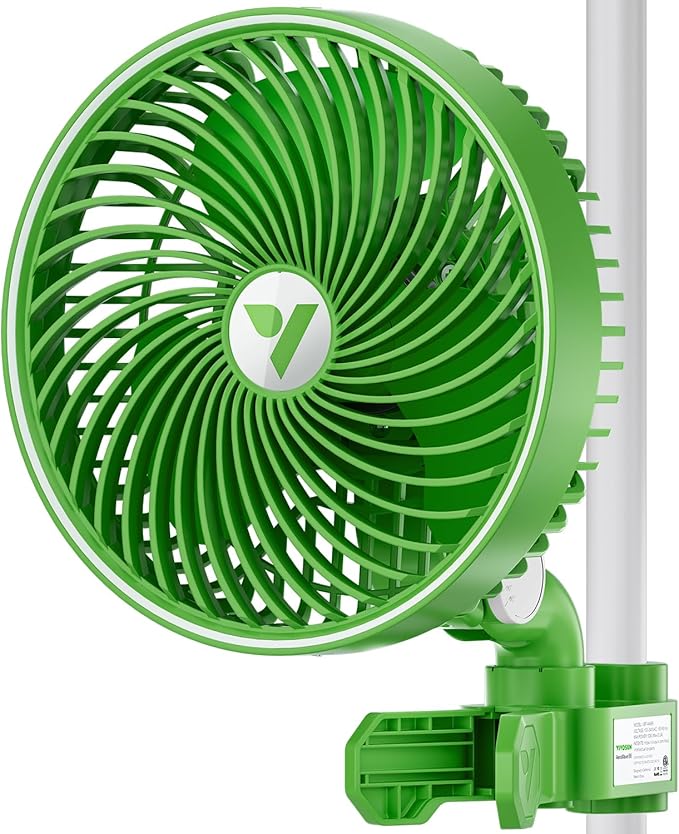 VIVOSUN AeroWave E6 Grow Tent Fan 6”, EC Motor, Smart Wifi Control, US Patented Auto Oscillating Clip fan, Weatherproof IP-54, Strong Airflow but Quiet for Hydroponic Ventilation Circulation, 1-Pack