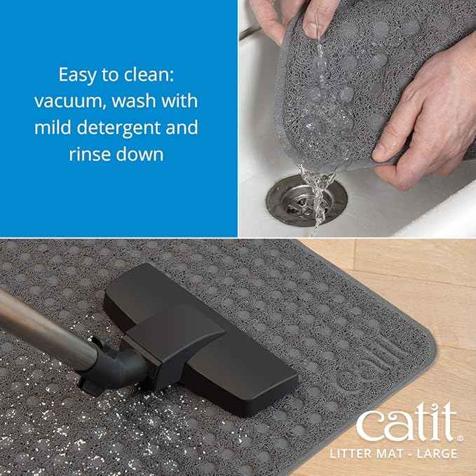 Catit Large Cat Litter Mat – Gentle on Paws, Traps Loose Litter, Non-Slip, Easy Maintenance Design