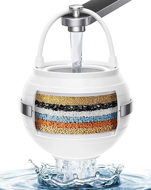 Bath Filter for Tub Faucet - Shower Filter with KDF 55 Removes 99% Chlorine & Softens Water | Ideal Bathtub Filter for Healthier Hair & Skin | Universal Fit, Easy Install & Overflow