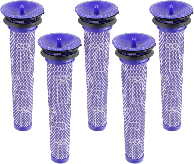 5 Pack Replacement Vacuum Filter for Dy-son V6 V7 V8 DC58 DC59 DC61 Washable Pre Filters Replacements Part 965661-01 - AquaVibe