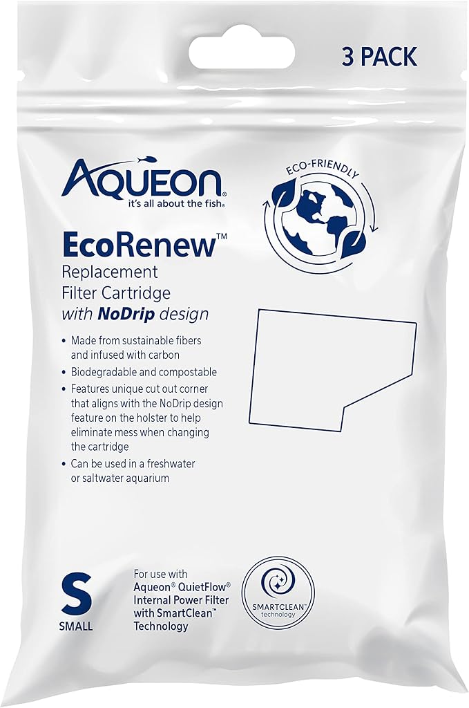 Aqueon Aquarium Fish Tank EcoRenew Filter Cartridge, Small 3 Pack - AquaVibe