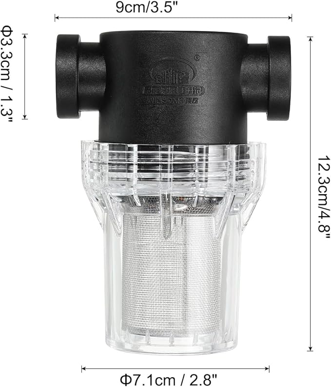 PATIKIL 1/2 Inch Water Pump Strainer Filter, Pipe Water Pump Strainer with 80 Mesh Stainless Steel Filter Screen for Irrigation Garden