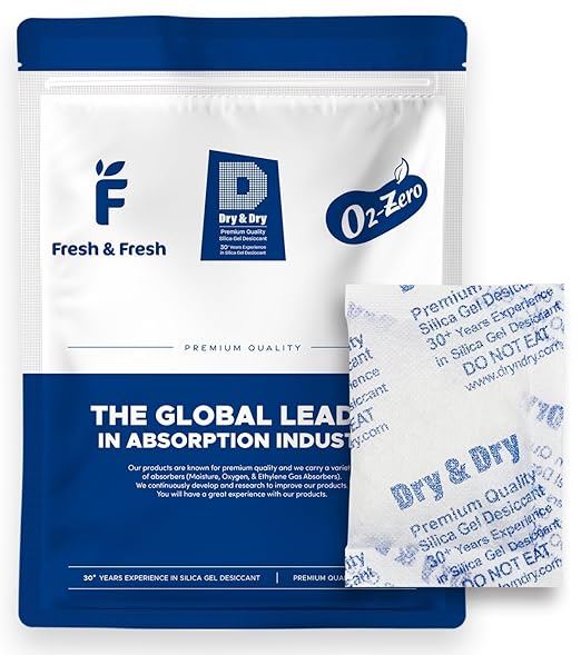 Dry & Dry 20 Gram [500 Packets] Silica Gel Packets Desiccants, Silica Packets - Rechargeable Silica Gel Packs, Silica Gel Packets, Desiccants Packets, Silica Gel