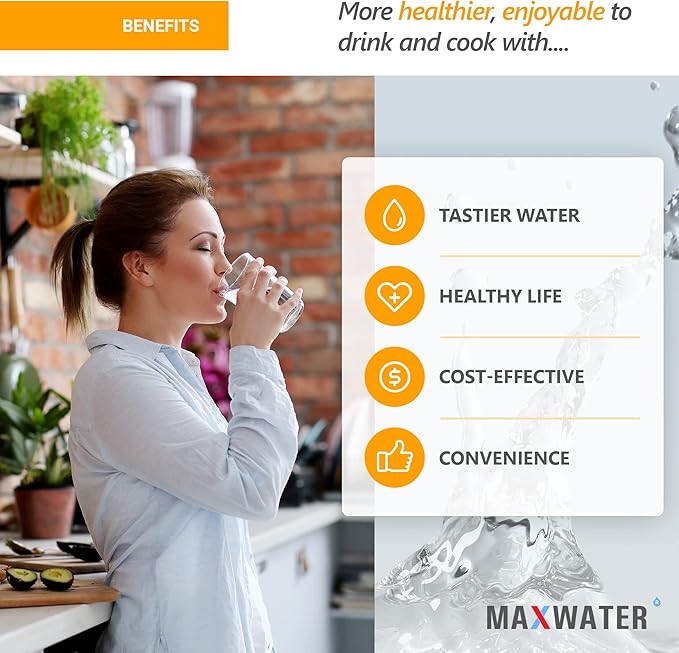 Max Water 20" x 4.5" 10 Micron Sediment Water Filter, Whole House Water Filter Replacement Cartridge, Melt Blown Polypropylene (PP), Fits Any Standard 20 Inch Filter Housing, 2 Pack