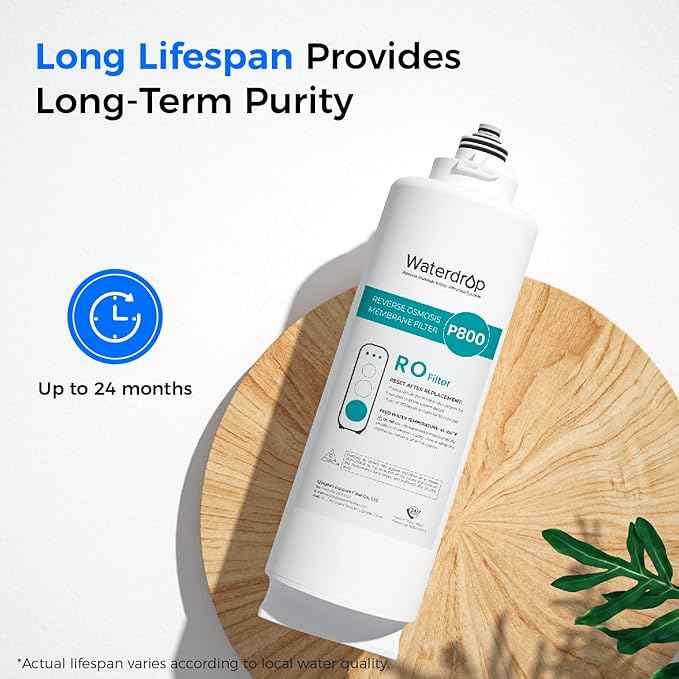 Waterdrop WD-G3P800-N2RO Filter, Replacement for WD-G3P800-W Tankless Reverse Osmosis System, Reduce PFAS, 2-year Lifetime