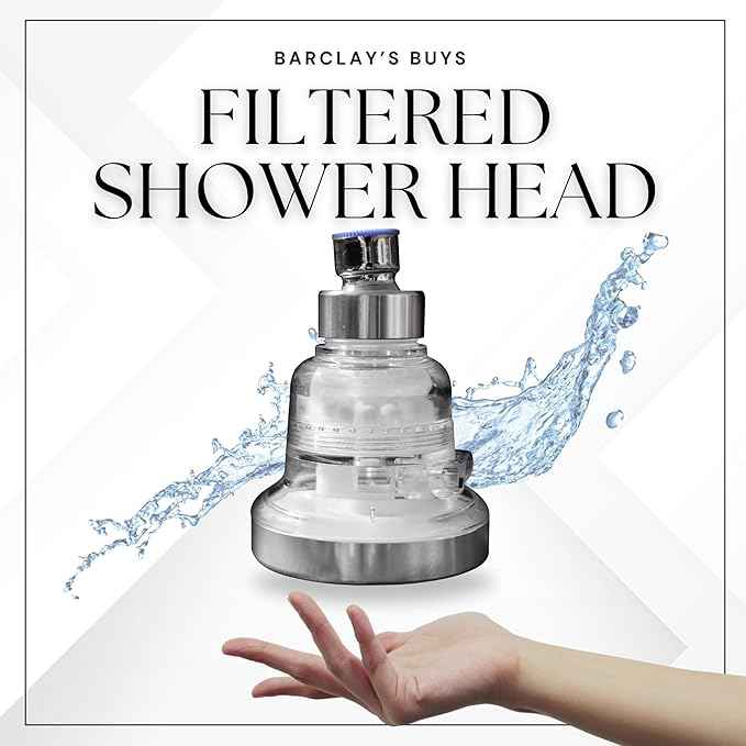 Shower Filter for Hard Water – Filtered Shower Head Water Softener – 3 Rainfall & Massage Settings – Increase Pressure While Saving Water – Shower Water Filter by Barclay’s Buys