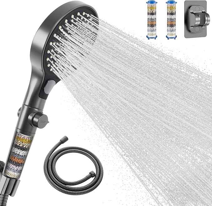 Filtered Handheld Shower Head with Hose and Holder, 5.1