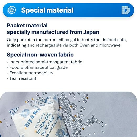 Dry & Dry Orange Indicating(Orange to Dark Green) Mixed Silica Gel Packets - Food Safe Rechargeable Silica Packets Desiccants Silica Gel Packets - 12 Packs (100 Gram)