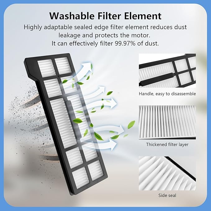 21PCS Accessories Compatible with Eufy X10 Pro Omni Robotic Vacuum Cleaner:1 Main Brush,4 Sweeping Brushes,4 HEPA Filters,4 Vacuum Bags(Deodorant),6 Mop Pads - AquaVibe