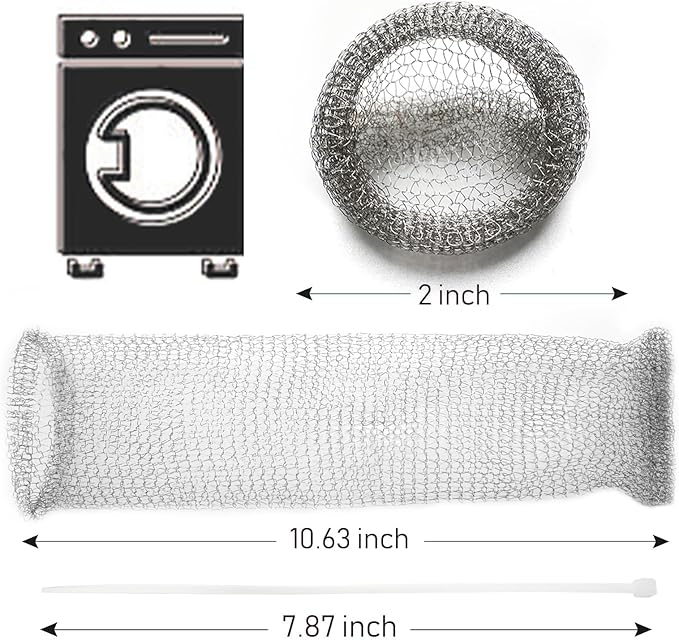 48 PCS Washing Machine Drain Lint Trap, Lint Traps, Lint Catcher for Washing Machine, with 48 Nylon Cable Ties