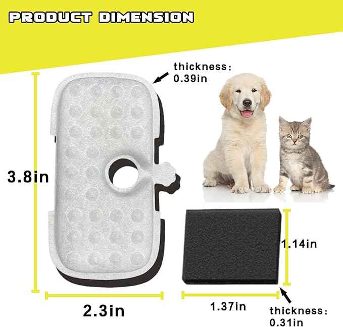24Packs Upgraded Cat Water Fountain Filter Replacement Compatible With PETLIBRO Dockstream Cat Water Fountain PLWF005/PLWF115/PLWF105,Triple Filtration System Replacement Filter with Pre-filter Sponge