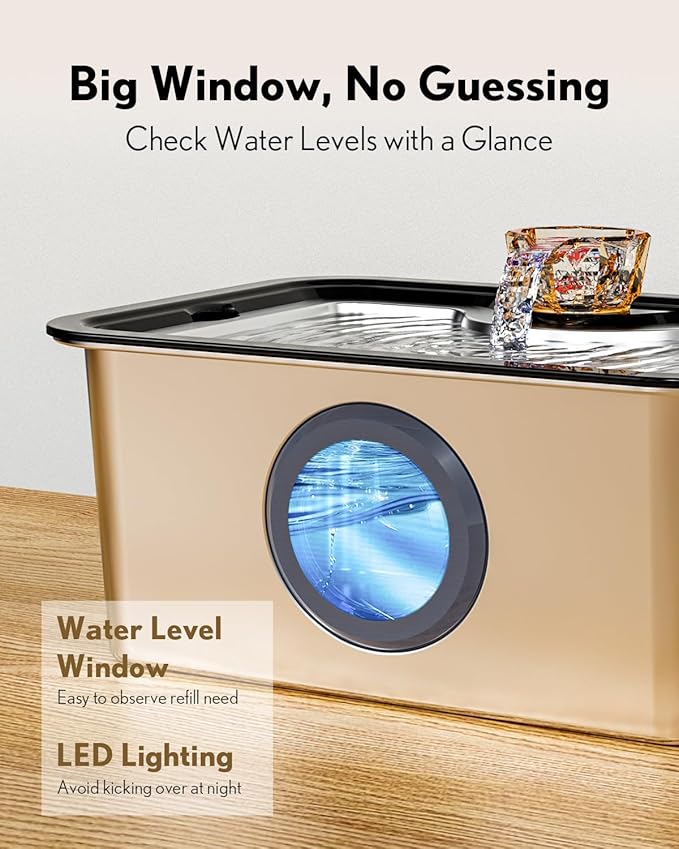 Dog Water Fountain for Large Dogs Stainless Steel 3 Gallon 12L Extra Big Pet Water Bowl Dispenser,Cat Drinking Fountains with Filters for Small Medium Large Dogs and Multi-Pet,Ultra-Quiet Pump