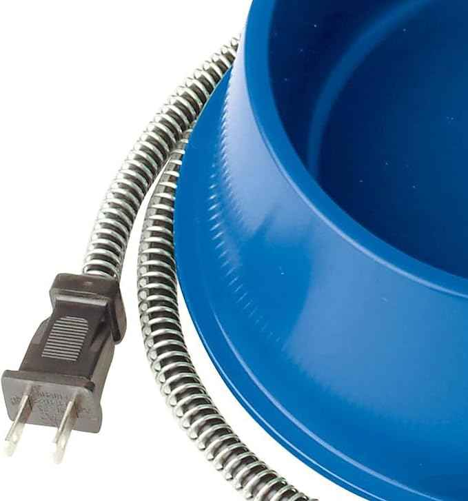 Farm Innovators 1 Quart Plastic Heated Pet Bowl with Anti Chew Cord and 25 Watts of Power for Rabbits, Dogs, Cats, and All Breed Sizes, 3 Pack, Blue