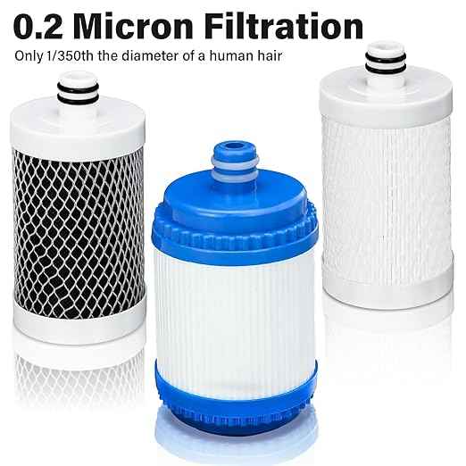 3 Stage RV Water Filter System with 3 Replacement Filters 0.2 Micron High Flow Camper Water Filter for RV and Boat