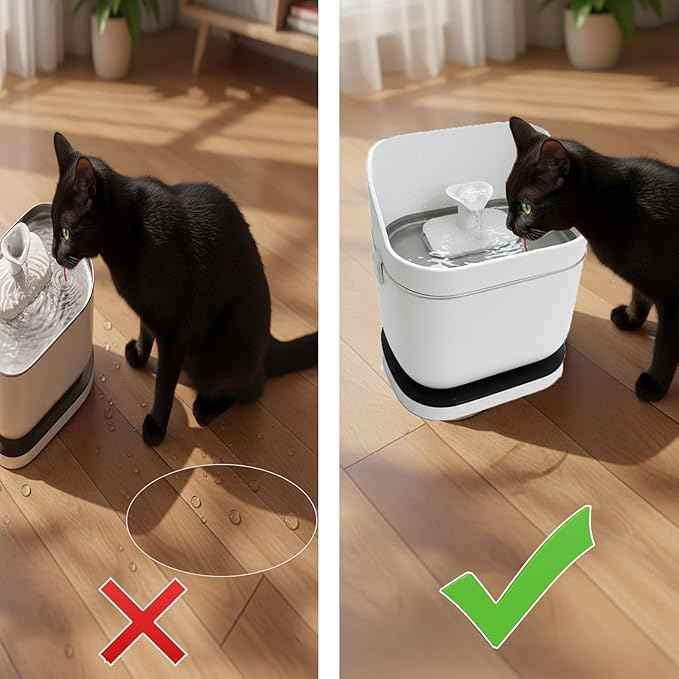 Cat Water Fountain Splash Guard Compatible with PETLIBRO DockStream, No-Spill Design, Easy to Clean, Hygienic,Lightweight – Stops Water Splashes for Mess-Free Drinking