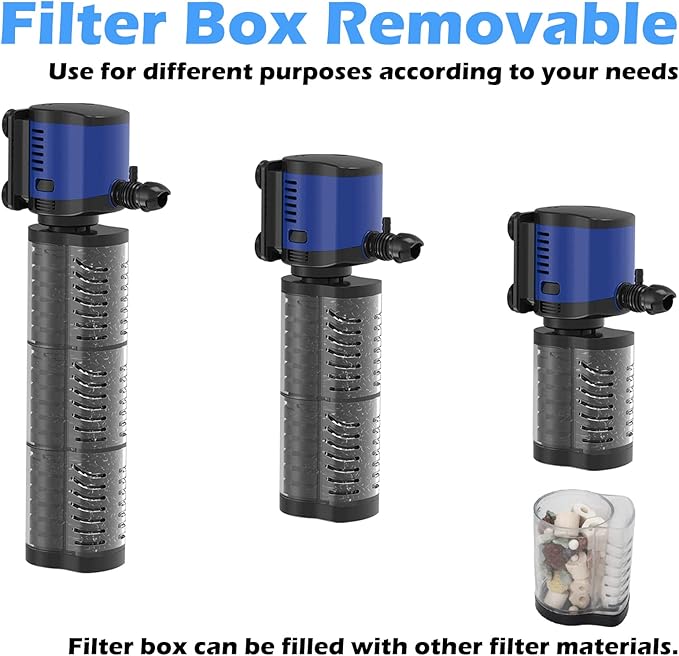 Pond Pump 660GPH Filtration, Sump Submersible Water Pump w/Sponge Filter, 8ft. High Lift, Quiet for Aquarium Hydroponics, Dry Burning Protection - AquaVibe