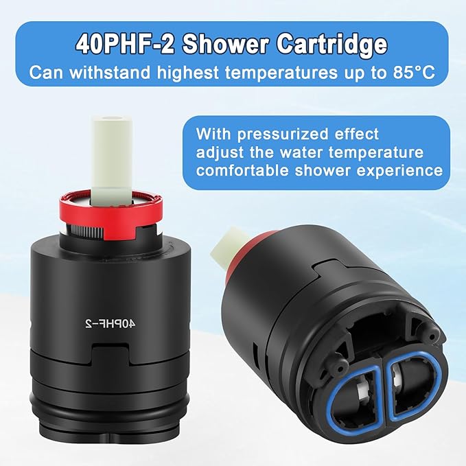 40PHF-2 Pressure Balance Cartridg, 40mm Shower Faucet Cartridge Replacement, Compatible with Tub/Shower Faucet Valve